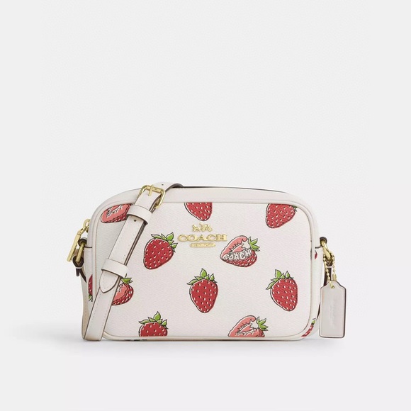 NWT Coach Mini Jamie Camera Bag With Strawberry Print - Picture 1 of 7
